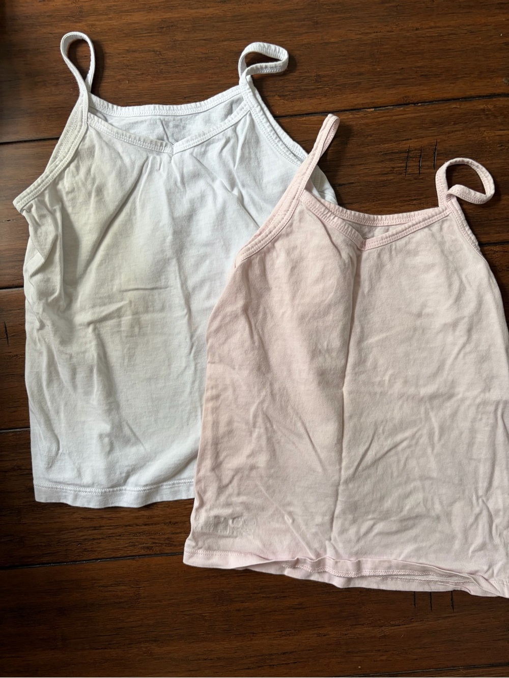 wonder nation Girls White and Light Pink Tank Tops - 2 Pack